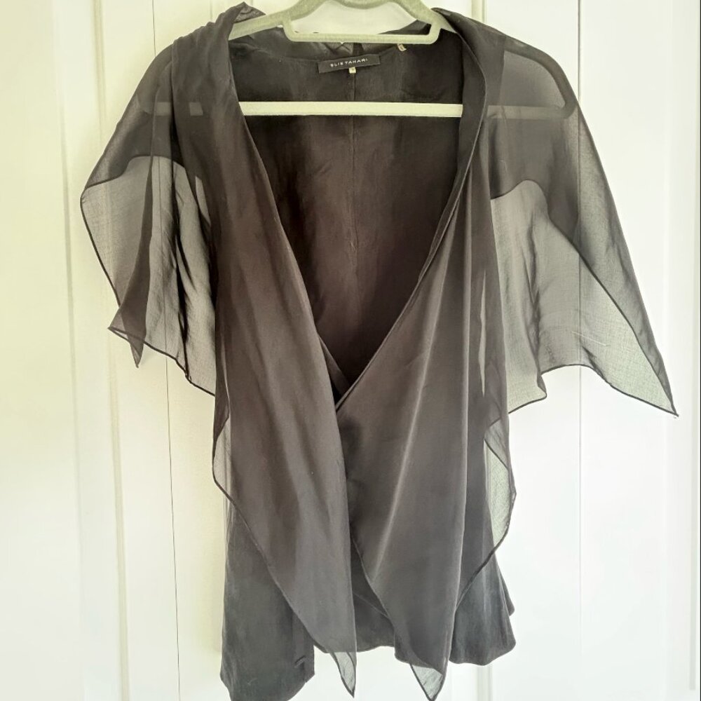 Elie Tahari black silky wrap